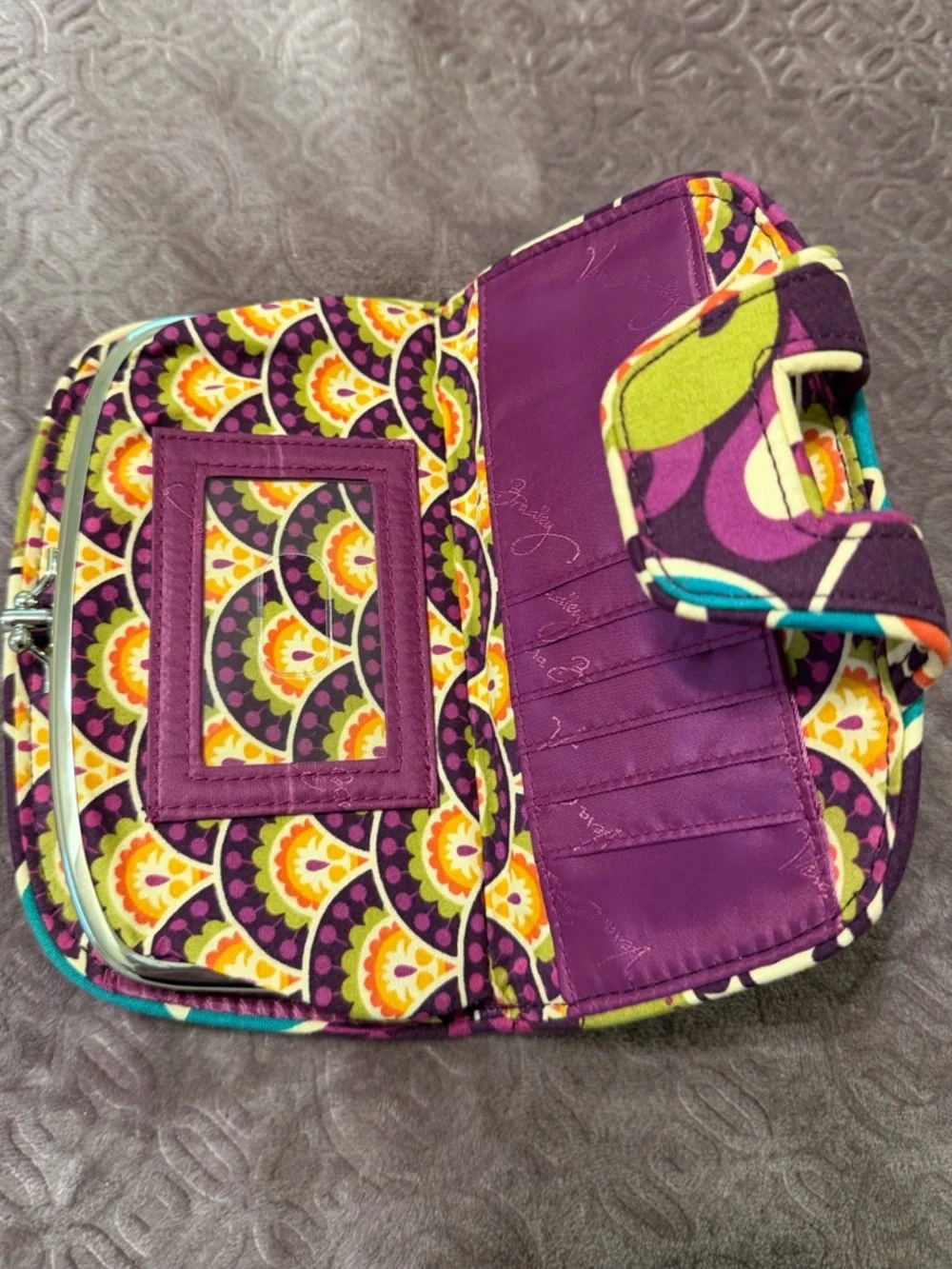 Vera Bradley Kiss ‘N Snap Plum Crazy Wallet - Picture 5 of 7